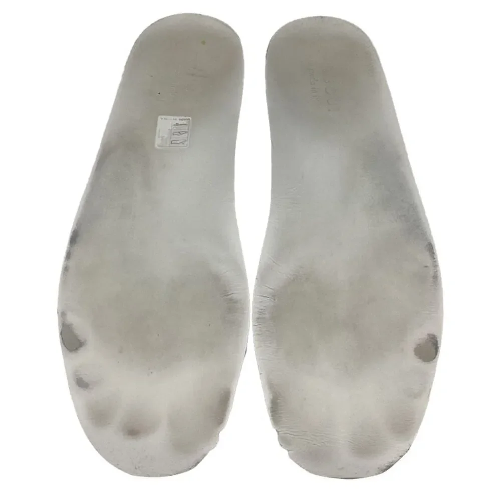 Gucci Ace Blade Distressed Sneakers in White Leather